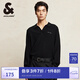 杰克·瓊斯（JACK&JONES）男裝秋冬新款時尚潮流百搭羊毛衫套頭毛衣靜奢風(fēng)POLO領(lǐng)針織衫男 E40 黑色 XL 185