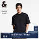 杰克·瓊斯（JACK&JONES）25年衣服男裝純棉短袖t恤男士夏季潮流寬松純色簡(jiǎn)約高端重磅半袖 E40黑色 L