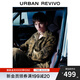 UR2025秋季新款男裝復古流光風(fēng)迷彩圖案休閑外套UUV850022 灰綠印花 M