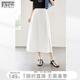對白肌理感提花白色半身裙女2025夏季新款寬松垂墜感A字月光傘裙 月光白 S