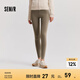 森馬（Semir）休閑褲女修身磨毛輕暖小腳褲2024秋冬新款顯腿長九分鯊魚褲瑜伽褲 深卡其50790 165/70A/L