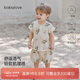 babylove寶寶背心套裝夏季純棉無袖t恤短褲兩件套竹節(jié)棉透氣外出夏裝