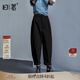 日著(zhù)原創(chuàng  )女褲2025年秋季新款黑白休閑寬松顯瘦貢緞棉闊腿褲子 都市黑 M