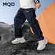 馬騎頓（MQD）男童秋季新款學(xué)院風(fēng)街潮大口袋工裝風(fēng)牛仔褲 原牛仔色 170