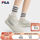 FILA斐樂(lè)官方男鞋ROCK復(fù)古帆布鞋2025年巖石鞋厚底休閑鞋