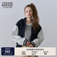 Teenie Weenie小熊連帽棒球服夾克外套寬松小個(gè)子春裝簡(jiǎn)約休閑女 藏青色 S (160)