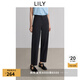 LILY2025春新款女裝職業(yè)顯瘦通勤百搭九分小腳直筒褲休閑褲褲子 509深灰 M