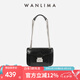 萬(wàn)里馬（wanlima）萬(wàn)里馬夏季新品菱格鏈條小方包質(zhì)感通勤牛皮斜挎單肩包大小號(hào) 小號(hào)黑色