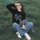真維斯（JEANSWEST）純棉長(cháng)袖t恤女春秋季2025新款oversize上衣小個(gè)子寬松內搭打底衫