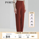 PORTS寶姿女裝氣質(zhì)簡約通勤褲子修身三醋酸長褲LL9P056LWB006 栗褐色 S (4)