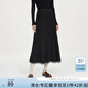 范思藍(lán)恩黑色蕾絲拼接高腰a字半身裙女秋冬2024新款裙子13045 黑色 M