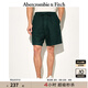 ABERCROMBIE & FITCH男裝25夏季美式復古百搭松緊腰寬松五分褲休閑短褲KI128-5048 橄欖綠 S (175/76A)
