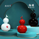 鈞宜堂鈞瓷紅葫蘆招財擺件陶瓷福祿客廳玄關(guān)桌面喬遷禮物高級感裝飾 小號月白-(一片冰心在玉壺，文化內涵深（可代寫(xiě)賀卡）
