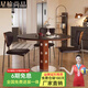 星榆尚品全托底板餐桌小戶(hù)型家用中古復古風(fēng)圓桌洽談桌椅組合實(shí)木巖板飯桌 【胡桃色】單圓桌 90cm 餐桌直徑