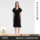 歌力思（ELLASSAY）夏季新款高級(jí)感赫本風(fēng)小黑裙收腰連衣裙女EWB352Y03100 經(jīng)典黑 M