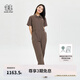 KOLON SPORT/可隆連體褲闊腿 女子戶外防潑水休閑露營(yíng)運(yùn)動(dòng)拉鏈褲子 LKOP4MT576-BR 棕色 S 160/84A
