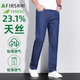 杉杉【舒適彈力】涼感牛仔褲夏季舒適男褲直筒深襠長(zhǎng)褲 深藍(lán)色 33