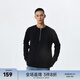 CHINISM CH簡約華夫格半拉鏈長袖t恤男士秋冬簡約圓領(lǐng)打底衫休閑內(nèi)搭上衣 黑色 M