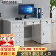 洛來寶鋼制辦公桌員工電腦桌財務(wù)桌職員桌帶抽屜帶鎖 1.4米五抽一門