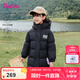 笛莎三防笛莎童裝女童羽絨服冬裝棉衣時尚中長款羽絨服 黑色 140