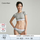 Calvin Klein內(nèi)衣【摩登引力帶】女士ck無鋼圈輕運動內(nèi)搭T恤式文胸QF7213AD P7A-椰青灰 S 推薦70A-75A