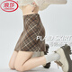浪莎格子半身裙女2025秋冬新款毛呢包臀裙韓版a字短裙加絨保暖打底裙 深咖小格 【親膚毛呢 自帶內襯】 XL 【體重126-140斤腰圍76CM臀圍100CM】