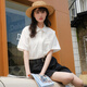 京多夢寬松白襯衫女夏季2025年新款時尚短袖白色襯衣中長款氣質(zhì)百搭上衣 白色 L 白色(100-110斤)