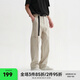 CHINISM CH赤塵寬松涼感休閑褲男士夏季潮流輕薄直筒褲子簡(jiǎn)約百搭長(zhǎng)褲 淺灰色 L