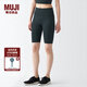 無印良品（MUJI）Walker 女式 易干 半長收腿褲 BIG04A3S 打底褲 黑色 M