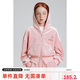 ELLE KIDS休閑運(yùn)動(dòng)風(fēng)絲絨連帽拉鏈燙鉆外套女童春季寬松舒適長(zhǎng)袖衛(wèi)衣