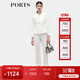 PORTS寶姿春夏款女裝簡(jiǎn)約V領(lǐng)斜襟修身西裝外套ALM8J022NWB011 奶白色-1 XS (2)