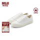 無印良品（MUJI）男女通用不易疲勞不易沾水運(yùn)動(dòng)鞋無性別男款女款小白鞋帆布鞋鞋子 米白色 37 /235mm（尺碼偏大拍小一碼）
