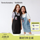 巴拉巴拉女童裙子兒童背帶裙2025夏裝【庫洛米商場(chǎng)同款】牛仔假兩件連衣裙 牛仔淺藍88101 130