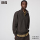 優(yōu)衣庫合作款男裝女裝絨面針織半拉鏈套頭衫長(cháng)袖25秋冬新款479849 35 淺褐色 M /170/92A