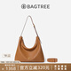 BAGTREE包包樹(shù)圖南植鞣牛皮腋下hobo女包2025年新款單肩斜挎包通勤餃子包 橡果色-大號 贈斜挎延長(cháng)肩帶 高級小眾
