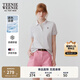Teenie Weenie【涼感】小熊女裝POLO衫T恤2025夏新款簡(jiǎn)約舒適短袖上衣女裝 淺云灰 M