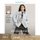 茵曼（INMAN）防潑水白鴨絨時尚襯衫式輕羽絨服2024冬女裝新款休閑保暖外套上衣 淺水藍 M