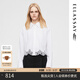 歌力思（ELLASSAY）2025早春新款棉蕾絲拼接鏤空優(yōu)雅法式慵懶襯衫女EWB361C00600 純凈白 S