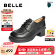 百麗（Belle）七夕禮物復(fù)古質(zhì)感牛津鞋女25秋新方跟英倫風(fēng)通勤單鞋3NW27CM5 黑色 39 (245mm)