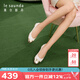 萊爾斯丹拼接通勤小香風(fēng)圓頭低跟女鞋羊皮單鞋5T18102 灰白+金色OWK 37