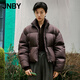 江南布衣（JNBY）秋冬新品羽絨服女短款面包服O型厚款立領簡約休閑5O0C11600 201/暗咖 M
