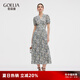 歌莉婭連衣裙女2025新款夏季大方得體穿搭絕美碎花長裙1E5C4K69A 1AD靜謐藍(lán)色花園印花 M