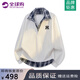 CUOARCHL美式潮牌V領(lǐng)衛(wèi)衣男女款秋冬季休閑百搭寬松格紋假兩件套頭上衣男 白色（NE01） XL （推薦體重120-145斤）