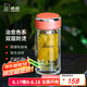 希諾（HEENOOR）雙層玻璃杯女士濾網(wǎng)帶蓋珠光花茶杯耐熱防燙便攜泡茶水杯子禮盒裝 橙色 240ml