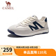 駱駝（CAMEL）經(jīng)典T頭輕盈軟彈休閑板鞋百搭德訓鞋男 G15S547095 白藍 42