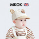 MKOK英國嬰幼兒帽子秋冬季1-3歲寶寶鴨舌帽0-1歲男女兒童防曬遮陽(yáng)帽 燈芯絨rock熊貼鴨舌-卡其色 S 46-50CM(建議8-24個(gè)月)