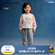 Teenie Weenie Kids小熊童裝25年新款女寶寶圓領印花衛(wèi)衣衛(wèi)褲套裝 粉色 100 cm
