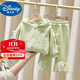 迪士尼寶寶女童秋裝外套套裝2025寶寶新款洋氣兒童套裝休閑春秋連帽兩件套 綠色 【套裝】 80 建議75-85cm9-12月