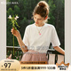 Olrain歐芮兒法式白色短袖T恤女夏季新款寬松愛(ài)心刺繡上衣 白色 M