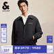 杰克·瓊斯（JACK&JONES）男裝秋季新款時(shí)尚百搭寬松短款棉衣保暖外套字母刺繡翻領(lǐng)棉服男 E40 黑色 S 170